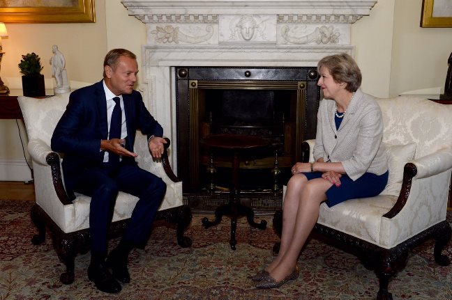 President Donald Tusk met with Prime Minister Theresa May 